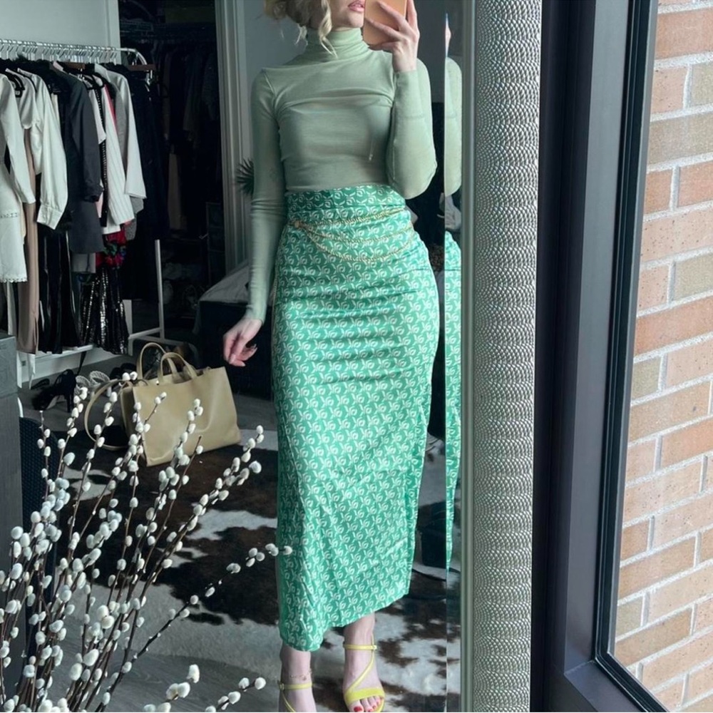 Green Thin Printed Maxi